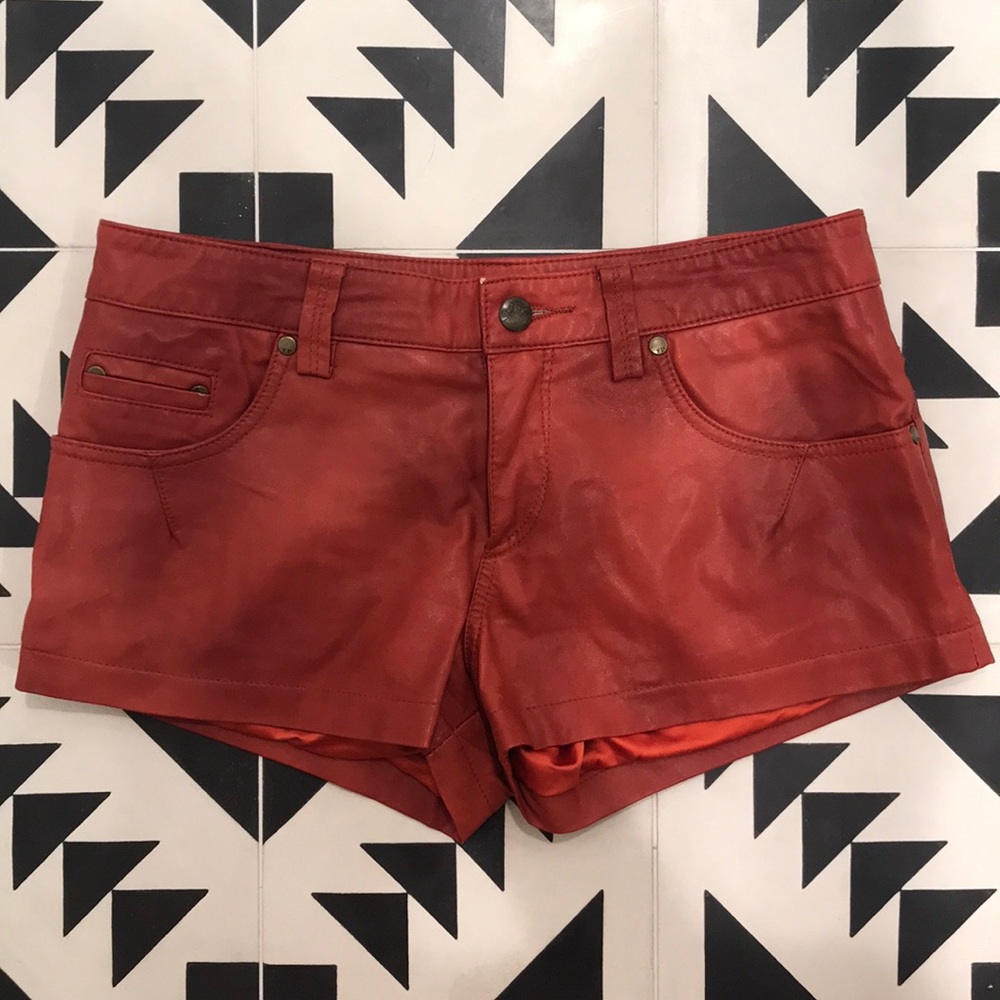 Free people vegan leather shorts